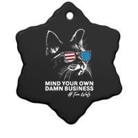 Walz Mind Your Own Damn Business Harris Waltz Cat Lady Ceramic Star Ornament