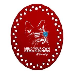 Walz Mind Your Own Damn Business Harris Waltz Cat Lady Ceramic Oval Ornament