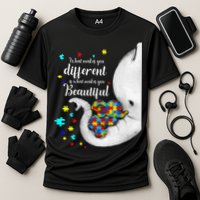 What Makes You Different Elephant Mom Autism Child Awareness Cooling Performance Crew T-Shirt