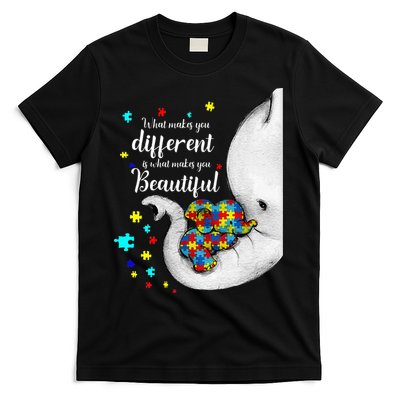 What Makes You Different Elephant Mom Autism Child Awareness T-Shirt