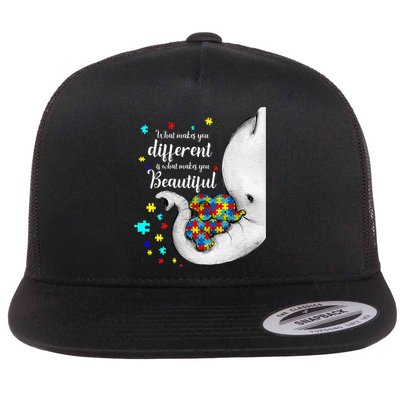 What Makes You Different Elephant Mom Autism Child Awareness Flatbill Hat