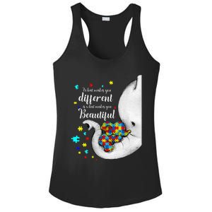 What Makes You Different Elephant Mom Autism Child Awareness Ladies PosiCharge Competitor Racerback Tank