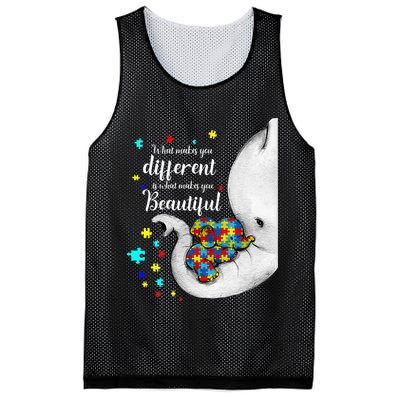 What Makes You Different Elephant Mom Autism Child Awareness Mesh Reversible Basketball Jersey Tank