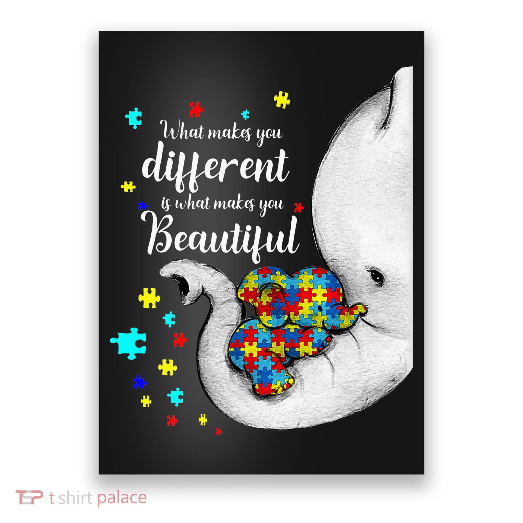 What Makes You Different Elephant Mom Autism Child Awareness Poster