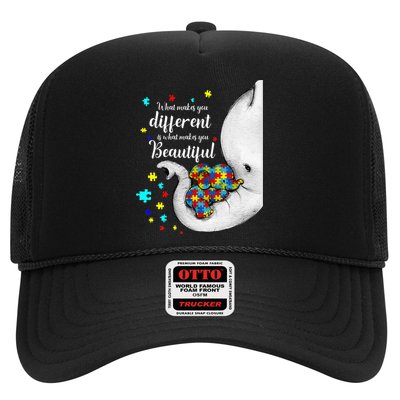 What Makes You Different Elephant Mom Autism Child Awareness Trucker Hat