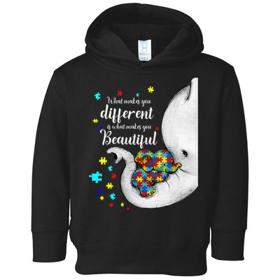 What Makes You Different Elephant Mom Autism Child Awareness Toddler Hoodie
