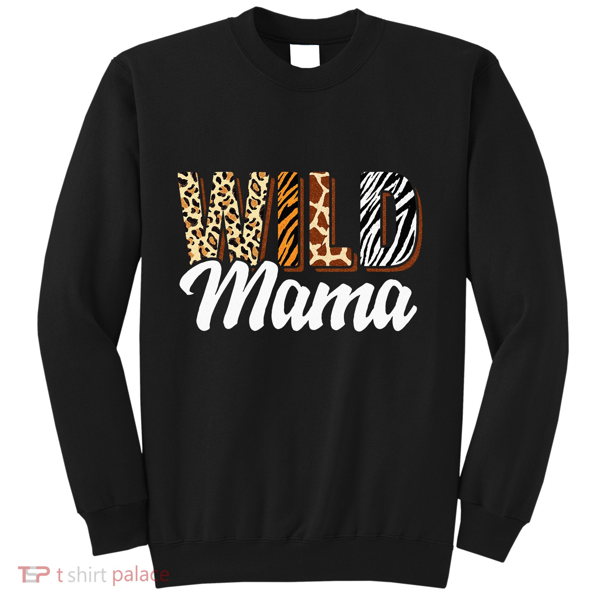 Wild Mama Zoo Born Two Be Wild Bday Safari Jungle Animal Sweatshirt