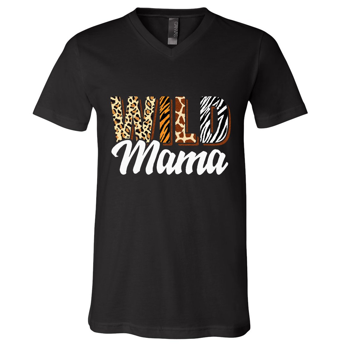 Wild Mama Zoo Born Two Be Wild Bday Safari Jungle Animal V-Neck T-Shirt