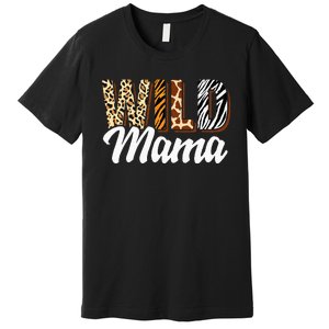 Wild Mama Zoo Born Two Be Wild Bday Safari Jungle Animal Premium T-Shirt