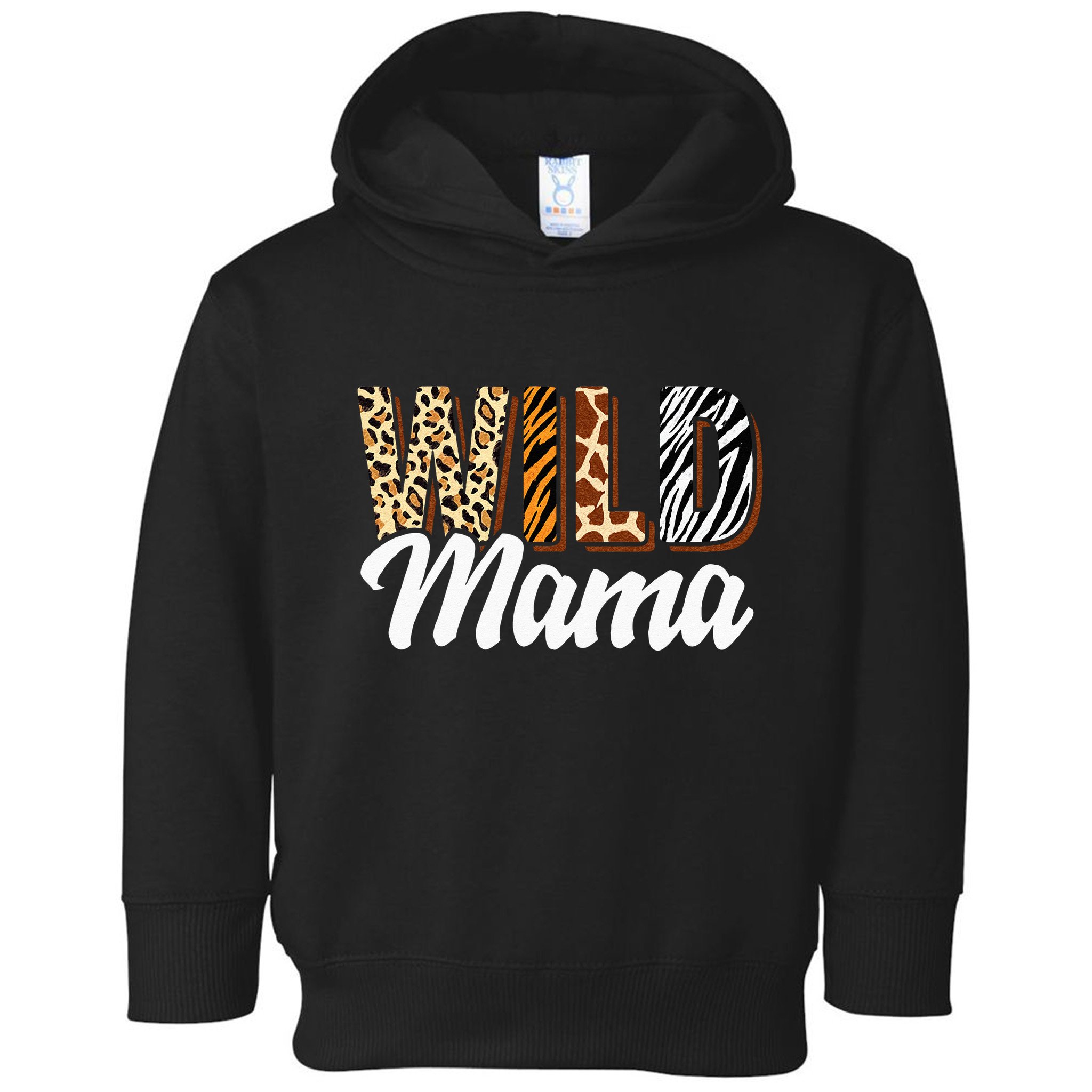 Wild Mama Zoo Born Two Be Wild Bday Safari Jungle Animal Toddler Hoodie