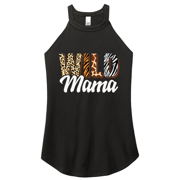 Wild Mama Zoo Born Two Be Wild Bday Safari Jungle Animal Women's Perfect Tri Rocker Tank