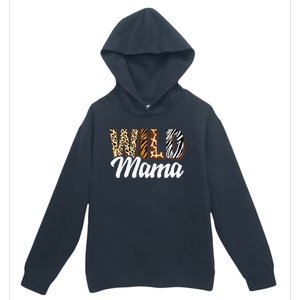 Wild Mama Zoo Born Two Be Wild Bday Safari Jungle Animal Urban Pullover Hoodie