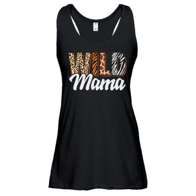 Wild Mama Zoo Born Two Be Wild B Day Safari Jungle Animal Ladies Essential Flowy Tank