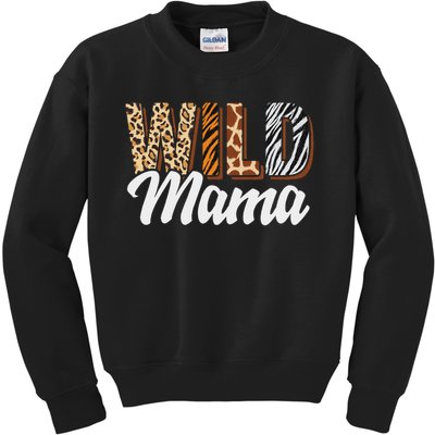 Wild Mama Zoo Born Two Be Wild B Day Safari Jungle Animal Kids Sweatshirt