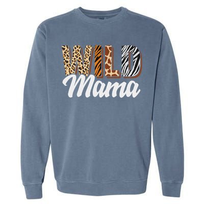 Wild Mama Zoo Born Two Be Wild B Day Safari Jungle Animal Garment-Dyed Sweatshirt