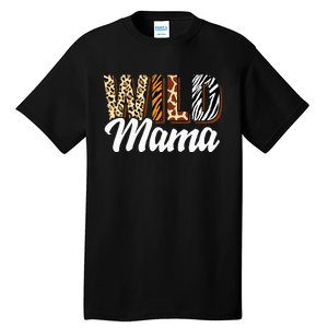 Wild Mama Zoo Born Two Be Wild Bday Safari Jungle Animal Tall T-Shirt