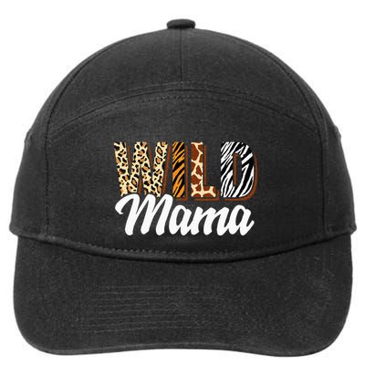 Wild Mama Zoo Born Two Be Wild Bday Safari Jungle Animal 7-Panel Snapback Hat