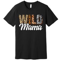 Wild Mama Zoo Born Two Be Wild Bday Safari Jungle Animal Premium T-Shirt