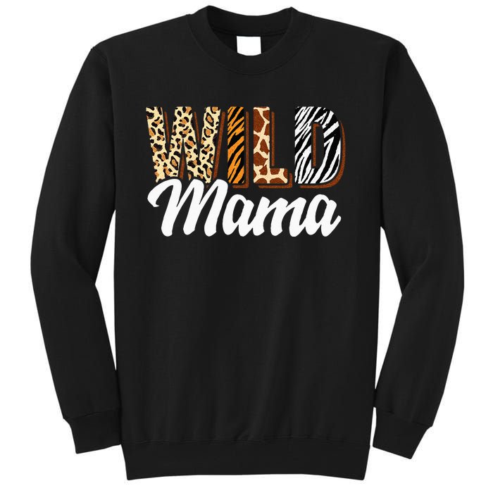 Wild Mama Zoo Born Two Be Wild Bday Safari Jungle Animal Tall Sweatshirt