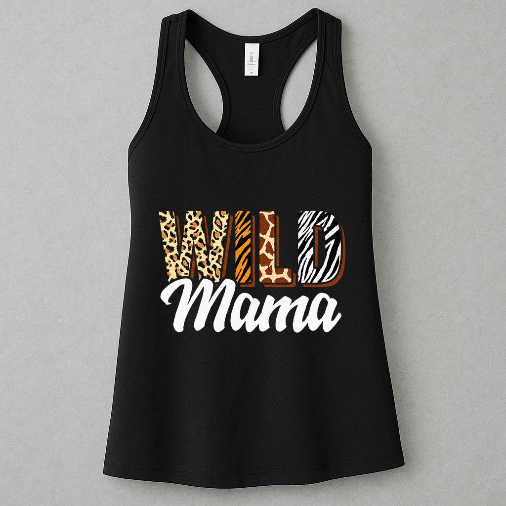 Wild Mama Zoo Born Two Be Wild Bday Safari Jungle Animal Womens Tank Top