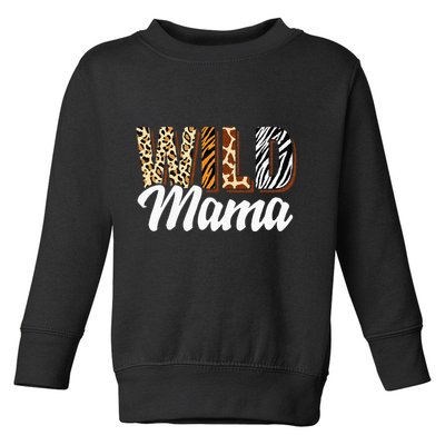 Wild Mama Zoo Born Two Be Wild Bday Safari Jungle Animal Toddler Sweatshirt