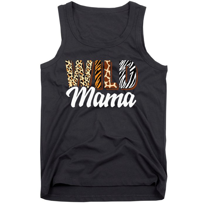 Wild Mama Zoo Born Two Be Wild Bday Safari Jungle Animal Tank Top