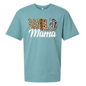 Wild Mama Zoo Born Two Be Wild Bday Safari Jungle Animal Sueded Cloud Jersey T-Shirt