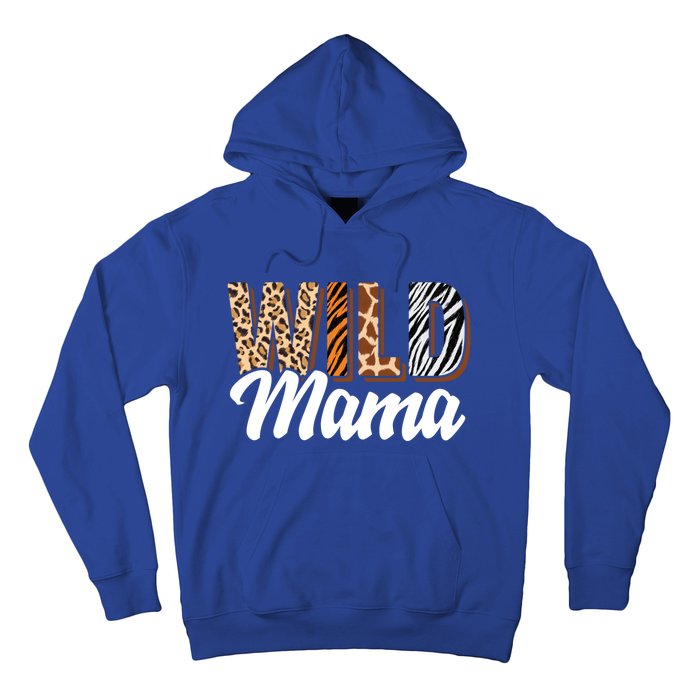 Wild Mama Zoo Born Two Be Wild Bcute Giftday Safari Jungle Animal Gift Hoodie