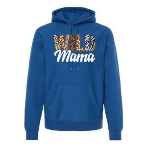 Wild Mama Zoo Born Two Be Wild Bcute Giftday Safari Jungle Animal Gift Premium Hoodie