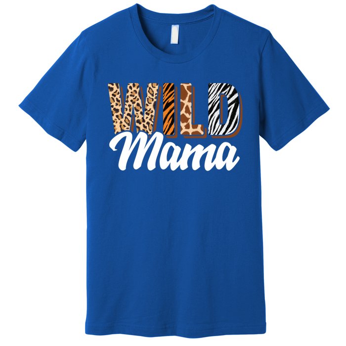 Wild Mama Zoo Born Two Be Wild Bcute Giftday Safari Jungle Animal Gift Premium T-Shirt