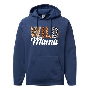 Wild Mama Zoo Born Two Be Wild Bcute Giftday Safari Jungle Animal Gift Performance Fleece Hoodie