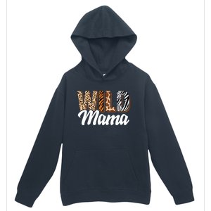 Wild Mama Zoo Born Two Be Wild Bcute Giftday Safari Jungle Animal Gift Urban Pullover Hoodie