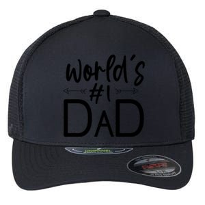 World's No 1 Dad Matching Family Gift Flexfit Unipanel Trucker Cap