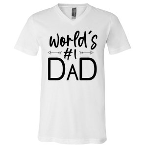 World's No 1 Dad Matching Family Gift V-Neck T-Shirt