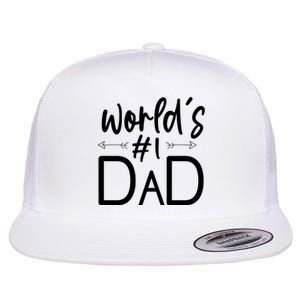 World's No 1 Dad Matching Family Gift Flat Bill Trucker Hat