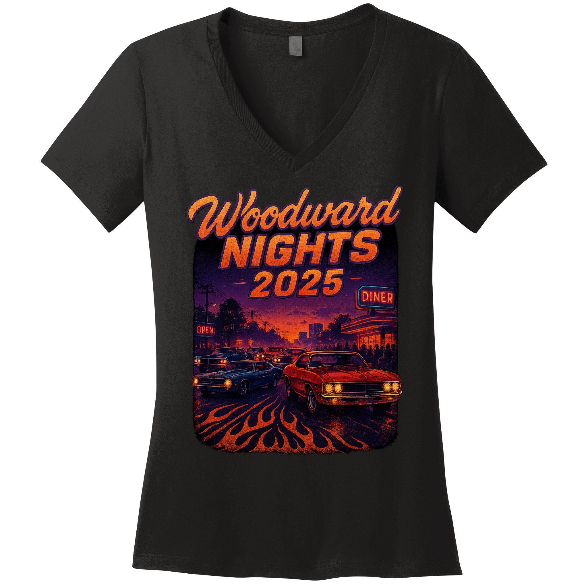 Woodward Nights 2025 Women's V-Neck T-Shirt