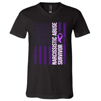 World Narcissistic Abuse Awareness Survivor V-Neck T-Shirt