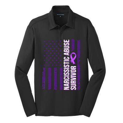 World Narcissistic Abuse Awareness Survivor Silk Touch Performance Long Sleeve Polo