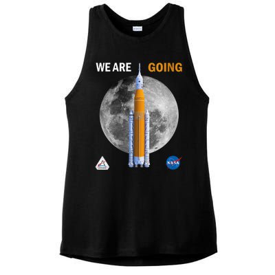 Womens NASA Artemis We Are Going Moon SLS Insignia Meatball Ladies PosiCharge Tri-Blend Wicking Tank