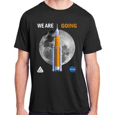 Womens NASA Artemis We Are Going Moon SLS Insignia Meatball Adult ChromaSoft Performance T-Shirt