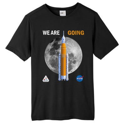 Womens NASA Artemis We Are Going Moon SLS Insignia Meatball Tall Fusion ChromaSoft Performance T-Shirt