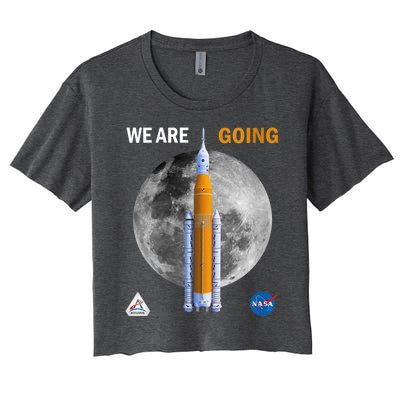 Womens NASA Artemis We Are Going Moon SLS Insignia Meatball Women's Crop Top Tee