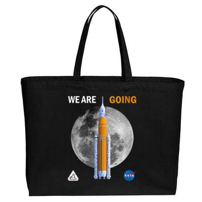 Womens NASA Artemis We Are Going Moon SLS Insignia Meatball Cotton Canvas Jumbo Tote