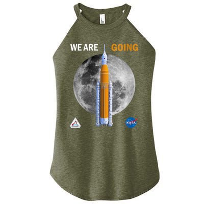 Womens NASA Artemis We Are Going Moon SLS Insignia Meatball Women's Perfect Tri Rocker Tank