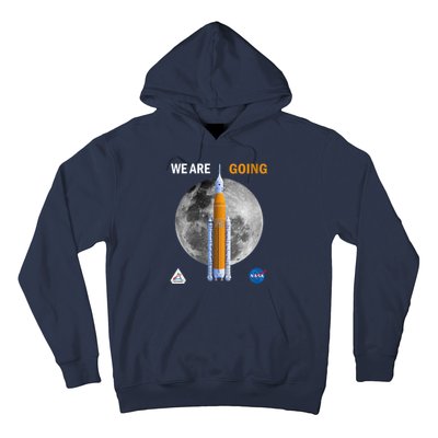 Womens NASA Artemis We Are Going Moon SLS Insignia Meatball Hoodie