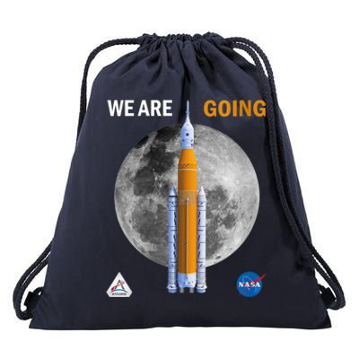 Womens NASA Artemis We Are Going Moon SLS Insignia Meatball Drawstring Bag