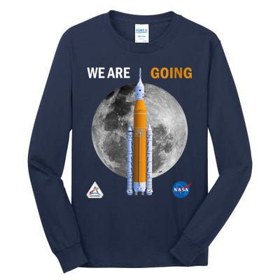 Womens NASA Artemis We Are Going Moon SLS Insignia Meatball Tall Long Sleeve T-Shirt