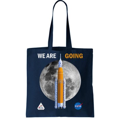 Womens NASA Artemis We Are Going Moon SLS Insignia Meatball Tote Bag