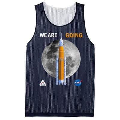 Womens NASA Artemis We Are Going Moon SLS Insignia Meatball Mesh Reversible Basketball Jersey Tank