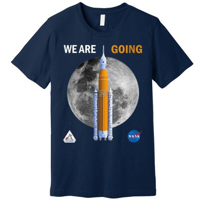 Womens NASA Artemis We Are Going Moon SLS Insignia Meatball Premium T-Shirt